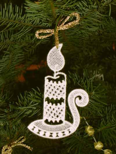 LACE, Embroidery, freeby, Candle